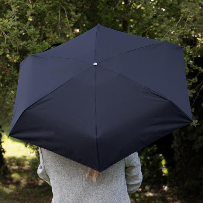 totes ECO-BRELLA® X-TRA STRONG Mini Plain Navy Umbrella (5 Section)